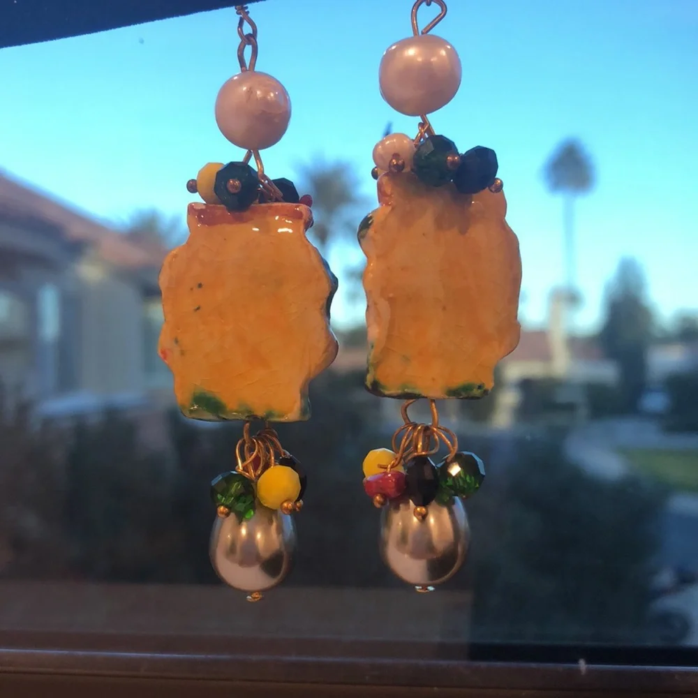 Sicilian Pierced Earrings of King & Queen of the Moors - Picture 4 of 9